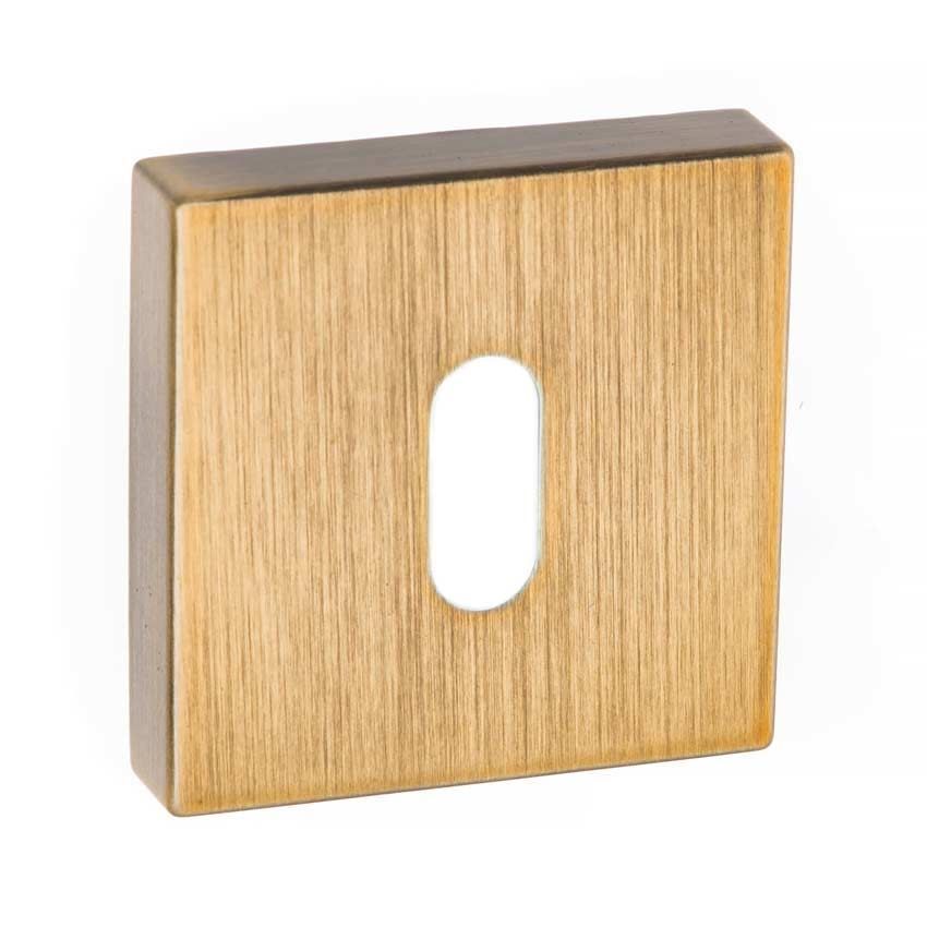 Forme Square Key Escutcheon in Yester Bronze