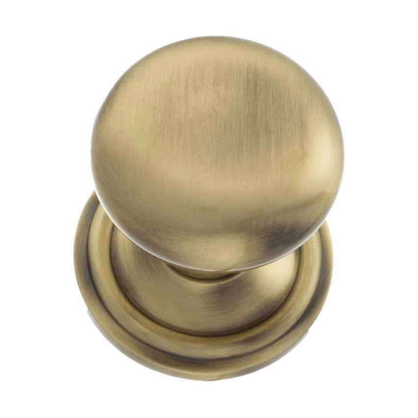 Harrogate Round Mushroom Mortice Door Knob in Antique Brass- OE58MMKAB