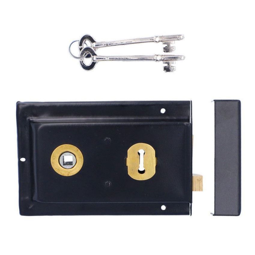 Borrowdale Traditional Flanged Rim Lock - F150BL