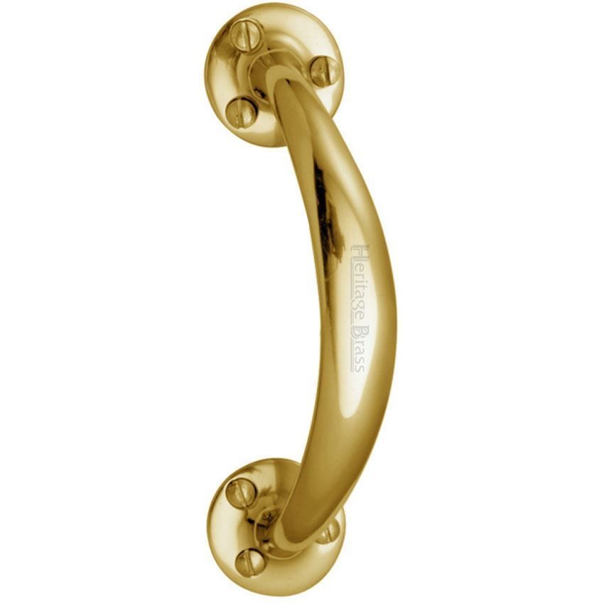 Heritage Brass Curved Door Pull Handle in Polished Brass - V1140-PB