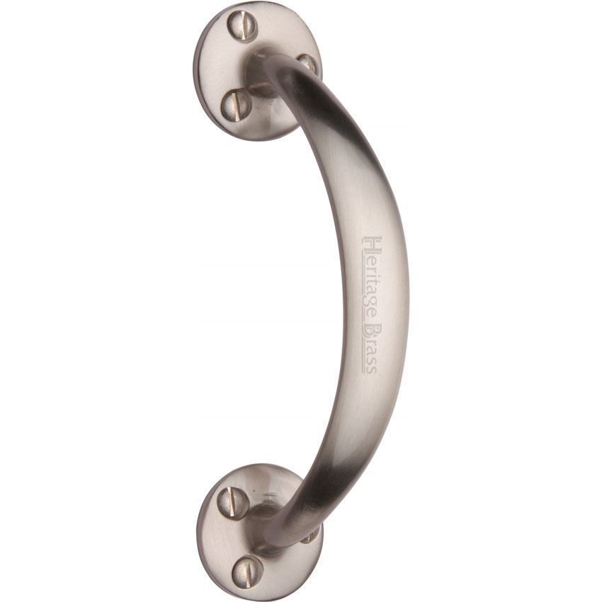 Heritage Brass Curved Door Pull Handle in Satin Nickel - V1140-SN 