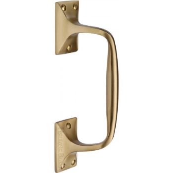 Offset Pull Door Handle in Satin Brass - V1150-SB  Offset Pull Door Handle in Satin Brass - V1150-SB