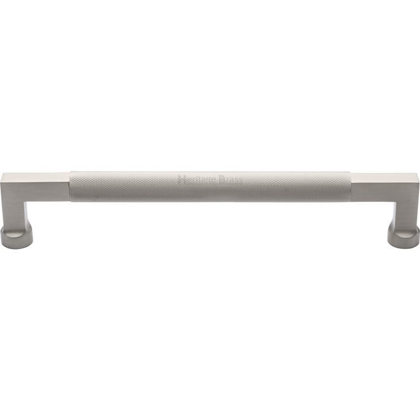 Bauhaus Knurled Door Pull Handle in Satin Nickel - V1315 304-SN