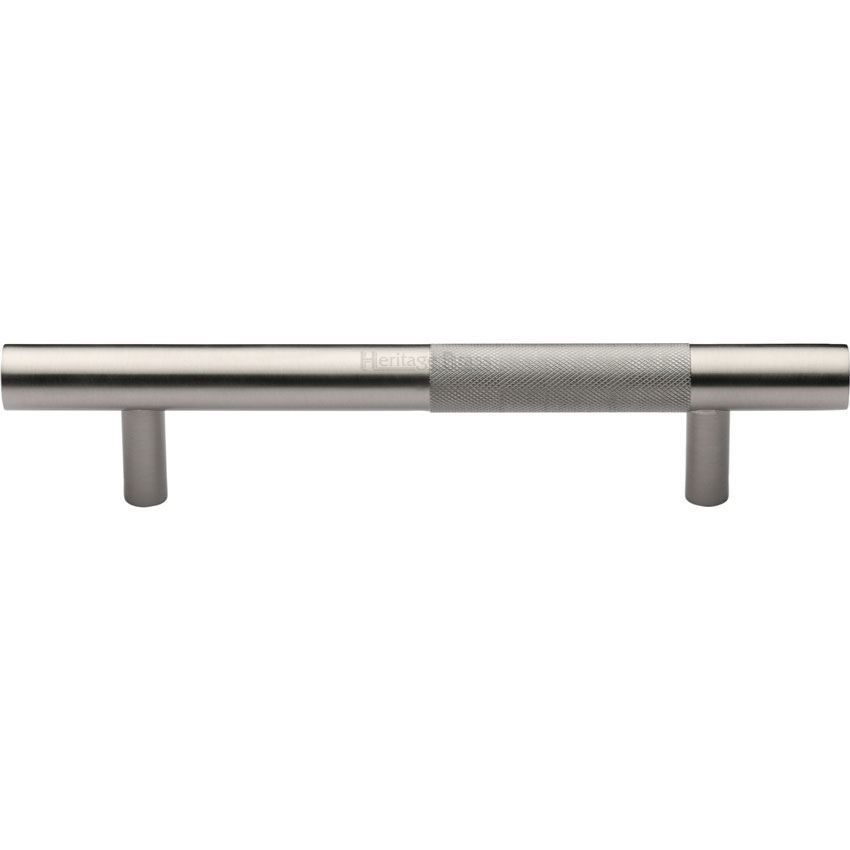 Heritage Brass Knurled Bar Door Pull Handle in Satin Nickel - V1365-SN