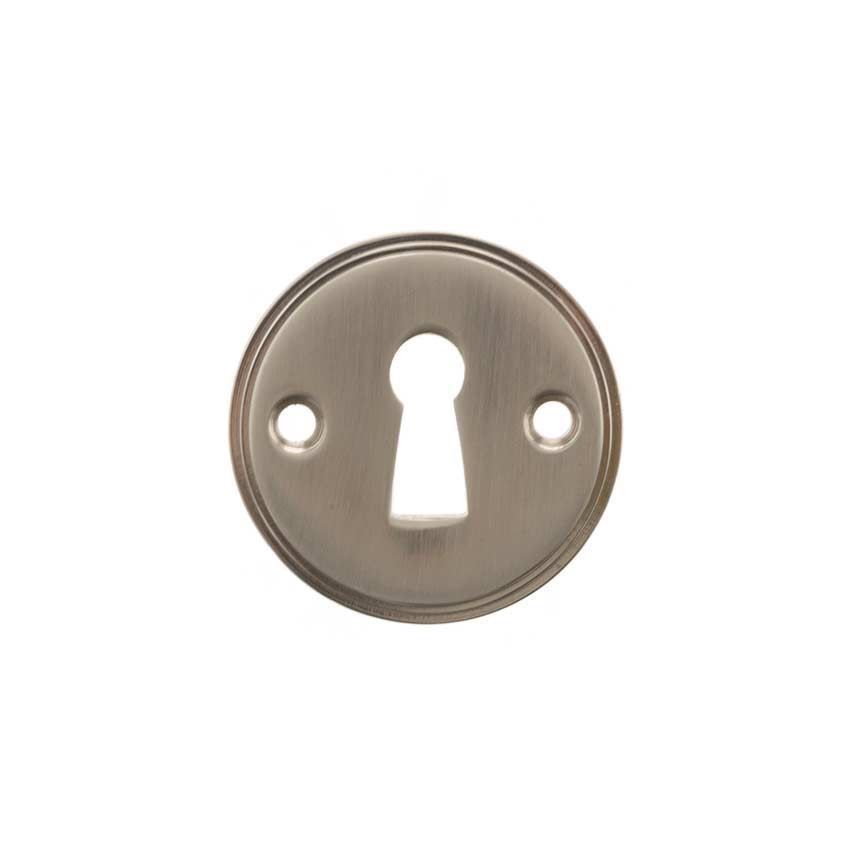 Millhouse Brass Open Key Escutcheon on a Round Rose - MHRKESN