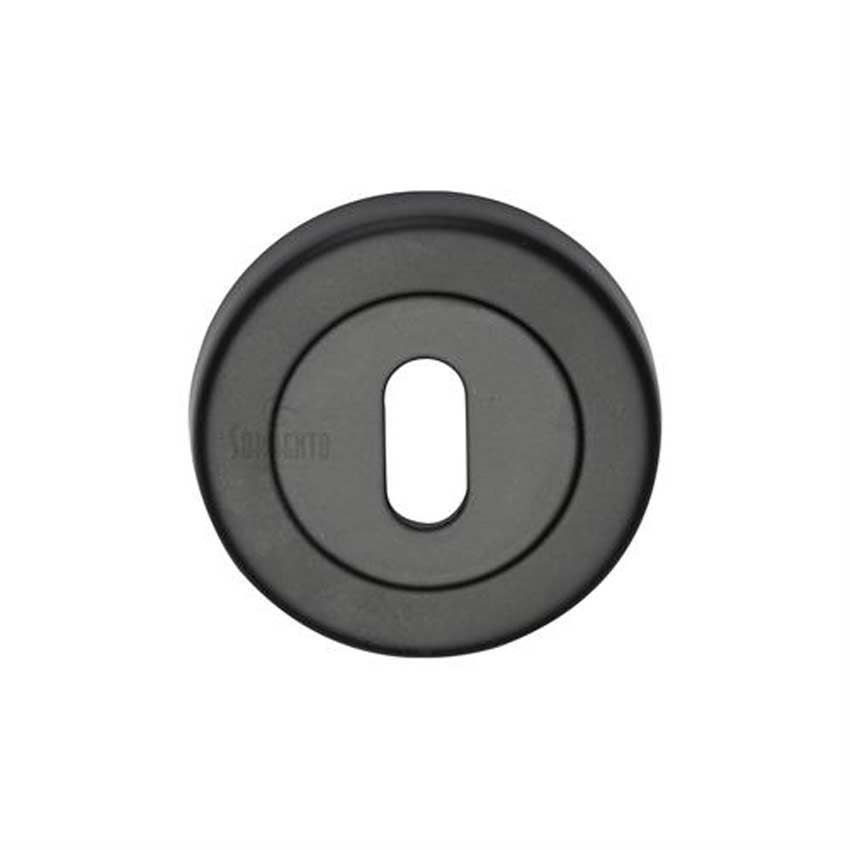Sorrento Keyhole Escutcheon in matt powder coat black - SC-0191-BLK 