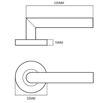 Zara Door Handle on a Round Rose in a Dual Black Nickel/Antique Brass 