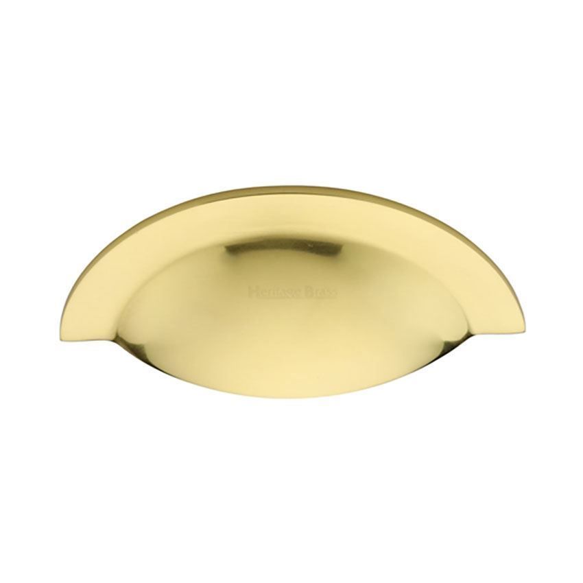 Crescent Drawer Cup Pull in Polished Brass - C1730-PB