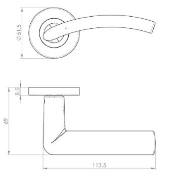 Tres Door Handle - SZC030CP