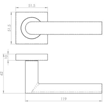 Edge Square Rose Door Handle - SZM210SQCP 