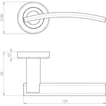 Cumulus Door Handle on a Rose in Dual Polished and Satin Chrome Finish - ZIN3129PCSC 