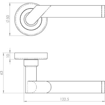 Irwin Door Handle in Dual Polished and Satin Chrome - ZIN3139PCSC 