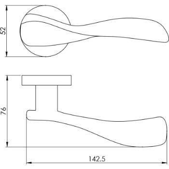 LAVI LEVER ON ROUND ROSE- CEB120PC
