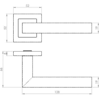 Square Alvar Door Handle - Matt Black - SSL1401MB