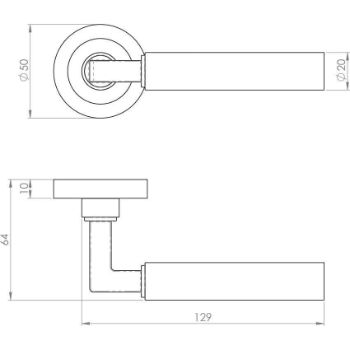 Amiata lever on Round Rose - Polished Nickel - EUL040PN 