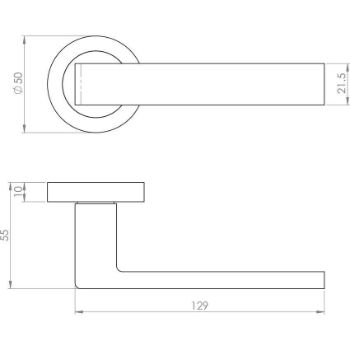 Sasso lever on Round Rose - Satin Nickel - EUL010SN