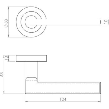 Trentino lever on Round Rose - Matt Bronze - EUL030MBRZ