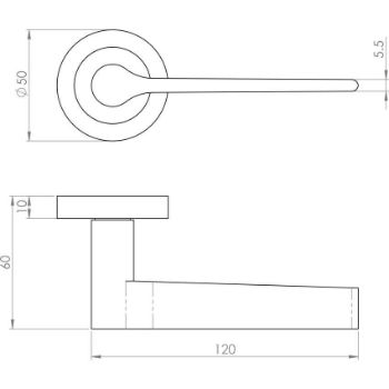 Velino Lever on Round Rose - Matt Bronze - EUL020MBRZ 