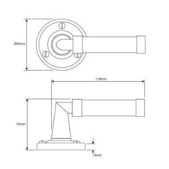 Finesse Milton American Black Walnut Door Handle on a Rose - FD138