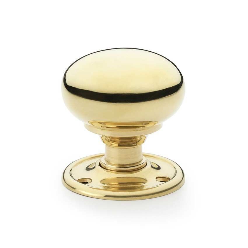 Alexander and Wilks Polished Unlacquered Brass Kershaw Door Knob - AW300PBU