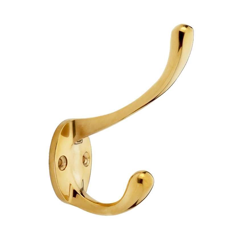 Alexander and Wilks Victorian Hat and Coat Hook in Unlacquered Polished Brass - AW770PBU 