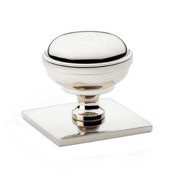 Alexander and Wilks Quantock Cupboard Knob on a Square Plate - AW826-34-PN Alexander and Wilks Quantock Cupboard Knob on a Square Plate - AW826-34-PN
