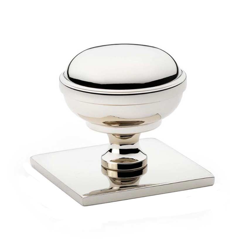 Alexander and Wilks Quantock Cupboard Knob on a Square Plate - AW826-34-PN