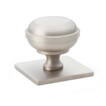 Alexander and Wilks Quantock Cupboard Knob on a Square Plate - AW826-34-SN Alexander and Wilks Quantock Cupboard Knob on a Square Plate - AW826-34-SN