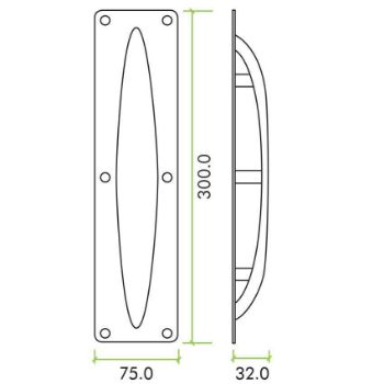 Anti Ligature Pull Handle on a Backplate - ZPSALP