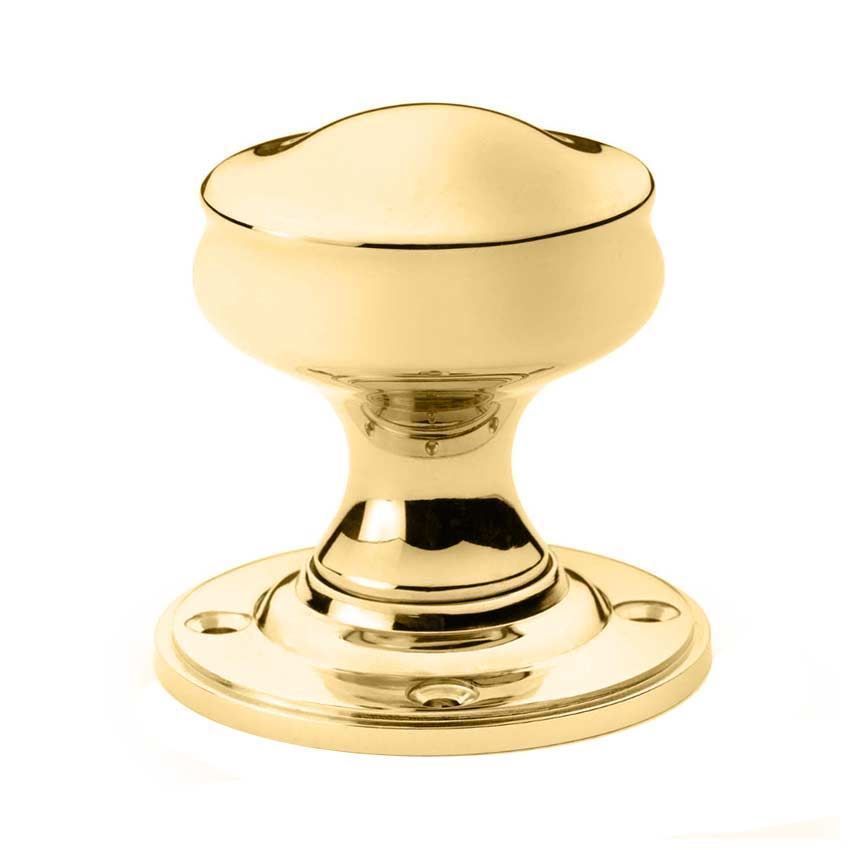 Alexander and Wilks Unlaquered Brass Harris Door Knob - AW301-50-UB