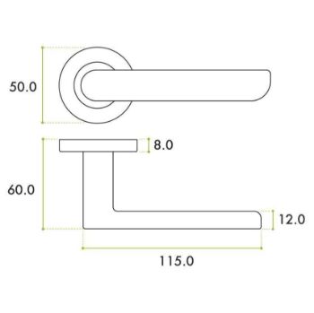 Valencia Lever on a Rose in Polished Chrome - ZPA040-CP