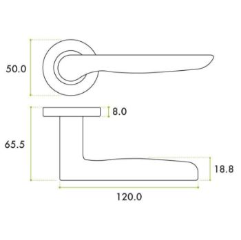 Vigo Lever on a Rose in Satin Chrome - ZPA080-SC