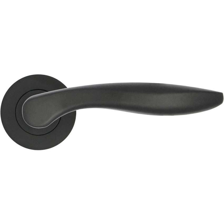 Cadiz Lever on a Rose in Matt Black - ZPA060-MB 