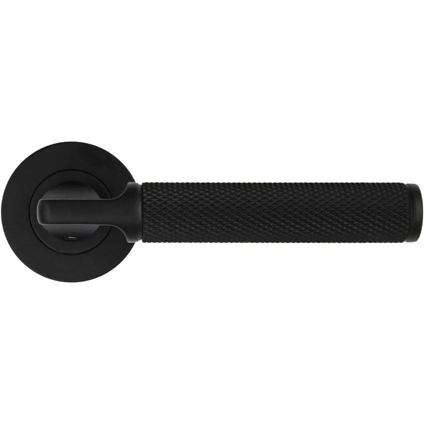 Bilbao Lever on a Rose in Matt Black - ZPA090-MB