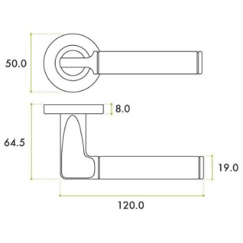 Bilbao Lever on a Rose in Matt Black - ZPA090-MB 