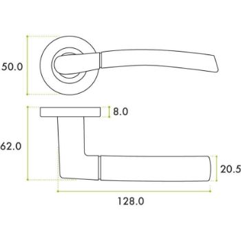 Andorra Lever on a Rose in Polished Chrome - ZPA100-CP