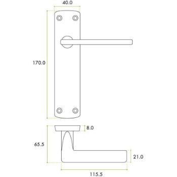 Leon Door Handles - ZPA012CP 