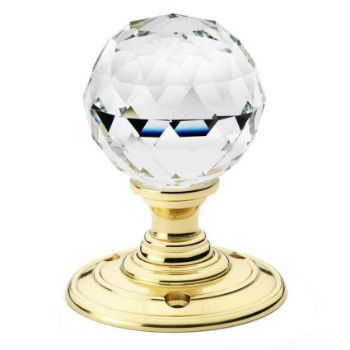 Alexander and Wilks Olivia Glass Faceted Door Knob - AW371-55-PB  Alexander and Wilks Olivia Glass Faceted Door Knob - AW371-55-PB