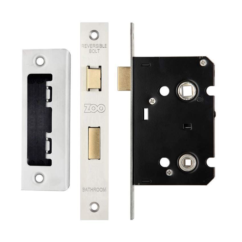 Bathroom Door Lock in Satin Stainless Steel - ZBC76SS