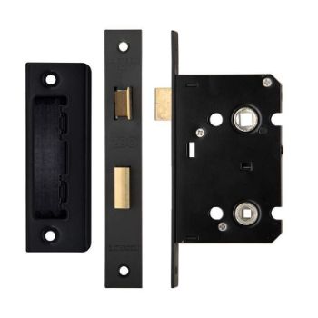 Bathroom Door Lock in Matt Black - ZBC76PCB