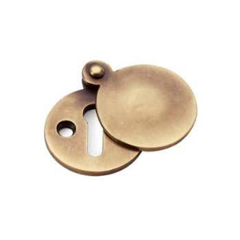 Alexander and Wilks Standard Key Profile Round Escutcheon with Harris Design Cover - AW381-AB Alexander and Wilks Standard Key Profile Round Escutcheon with Harris Design Cover - AW381-AB