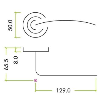 Saturn Door Handle on Screw on Rose - ZPZ130CPSC