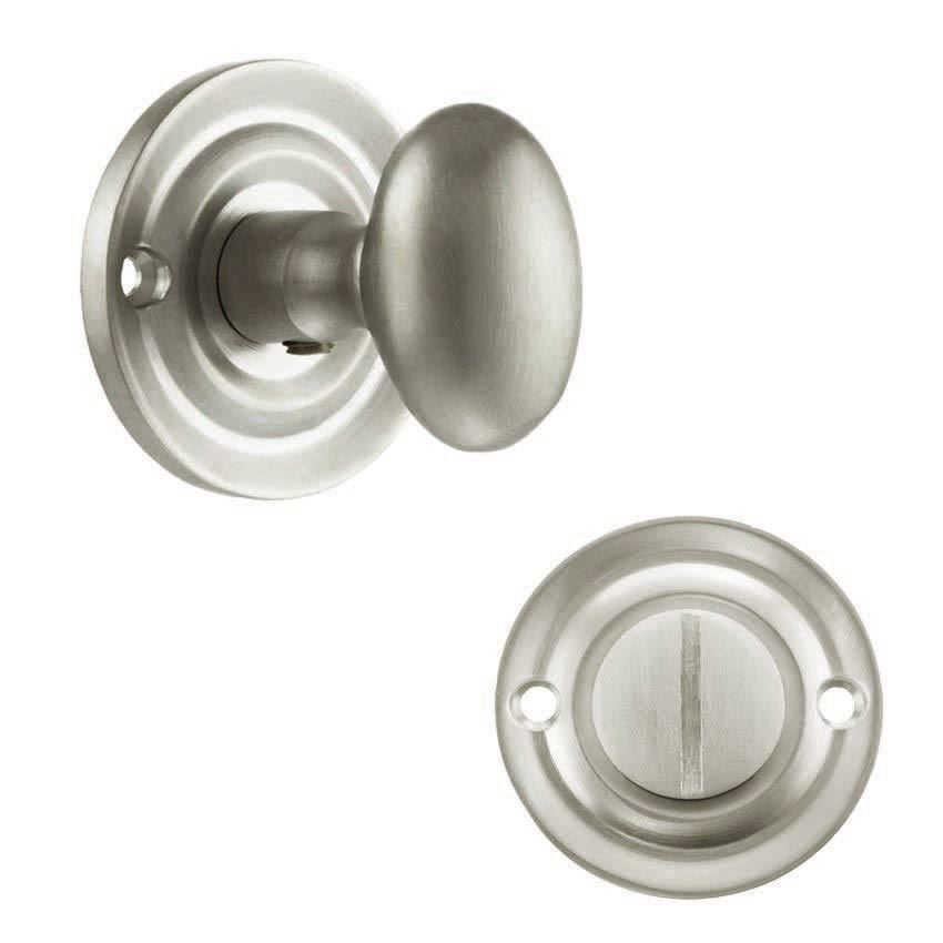 Old English Oval WC Turn and Release in Satin Nickel - OEOWCSN