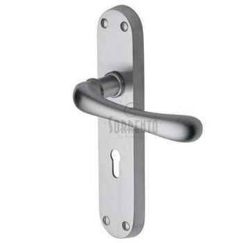 Sorrento Door Handle Lever Lock Donna Design Satin Chrome finish Sorrento Door Handle Lever Lock Donna Design Satin Chrome finish