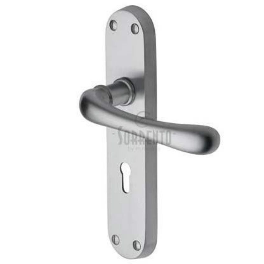 Sorrento Door Handle Lever Lock Donna Design Satin Chrome finish