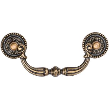 Ornate Swan Drawer Drop Pull in Distressed Brass - TK3085-096-DBS  Ornate Swan Drawer Drop Pull in Distressed Brass - TK3085-096-DBS