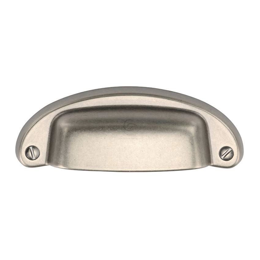 Distressed Pewter Classic Drawer Cup Pull - TK5332-032-DPW