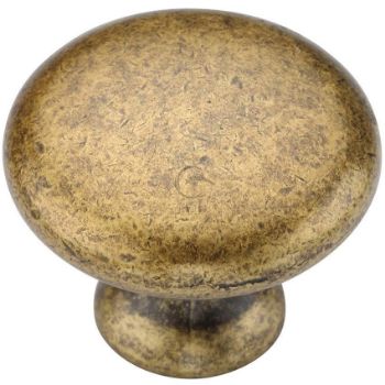 Classic Round Cabinet Knob in Distressed Brass - TK4226-DBS Classic Round Cabinet Knob in Distressed Brass - TK4226-DBS