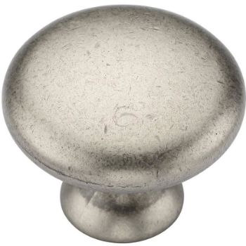 Classic Round Cabinet Knob in Distressed Pewter - TK4226-DPW Classic Round Cabinet Knob in Distressed Pewter - TK4226-DPW