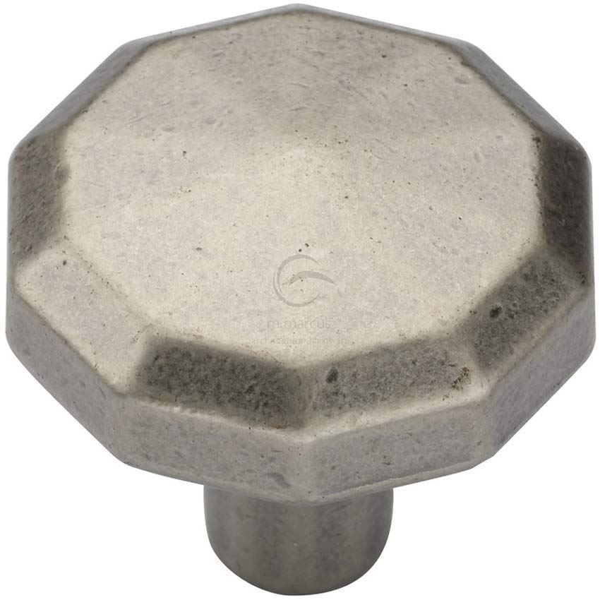 Octagonal Cabinet Knob in Distressed Pewter - TK4231-032-DPW